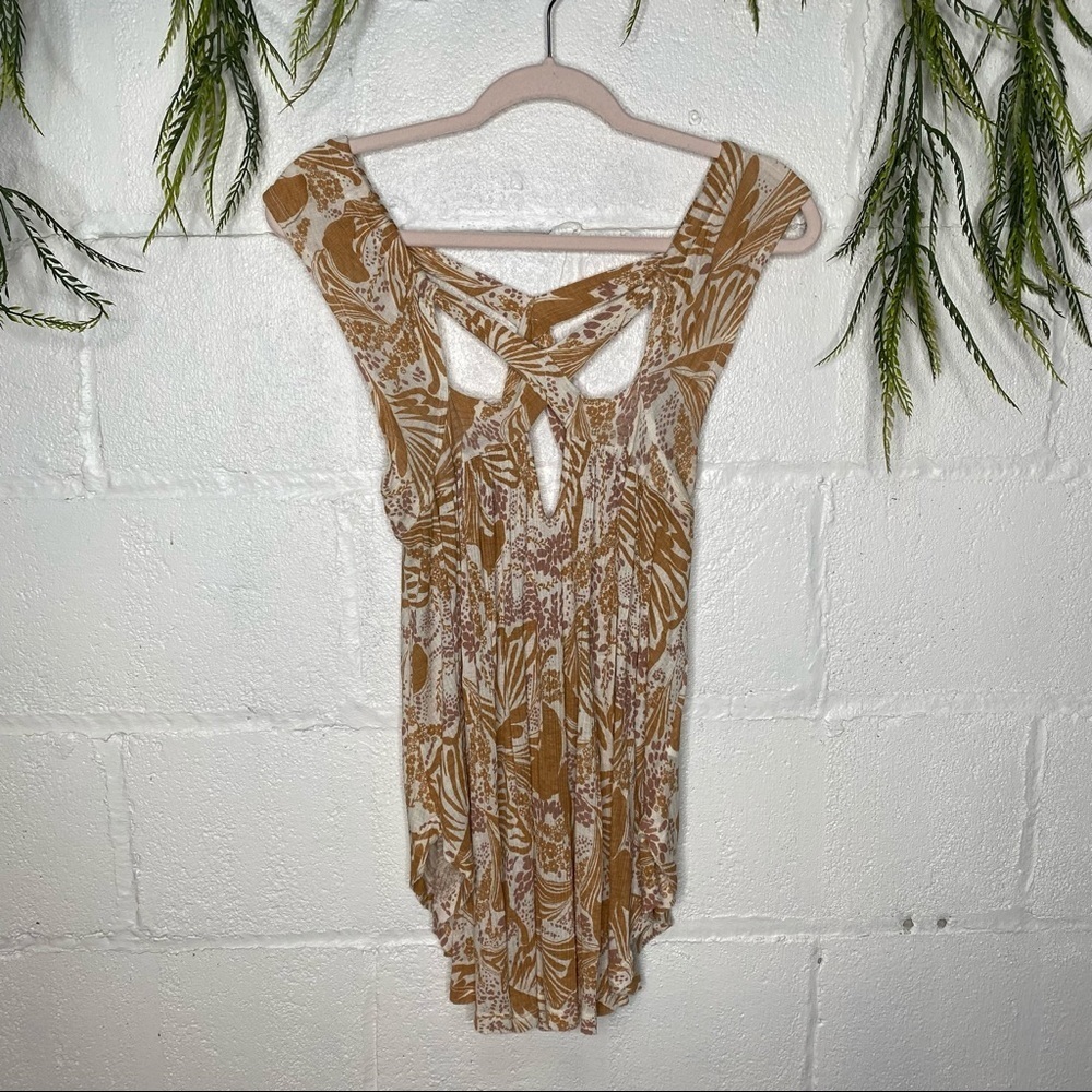 Free People Sugar Cane Crisscross Sleeveless Top In Tea Combo Size Small View 2